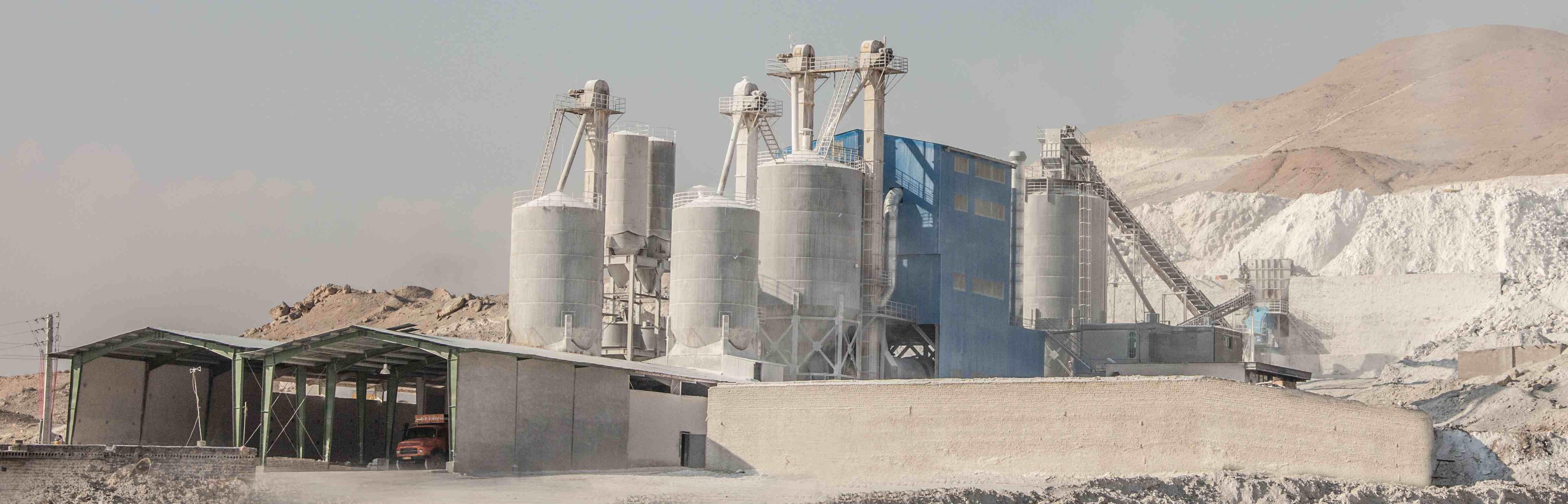 View of gypsum mine and factory