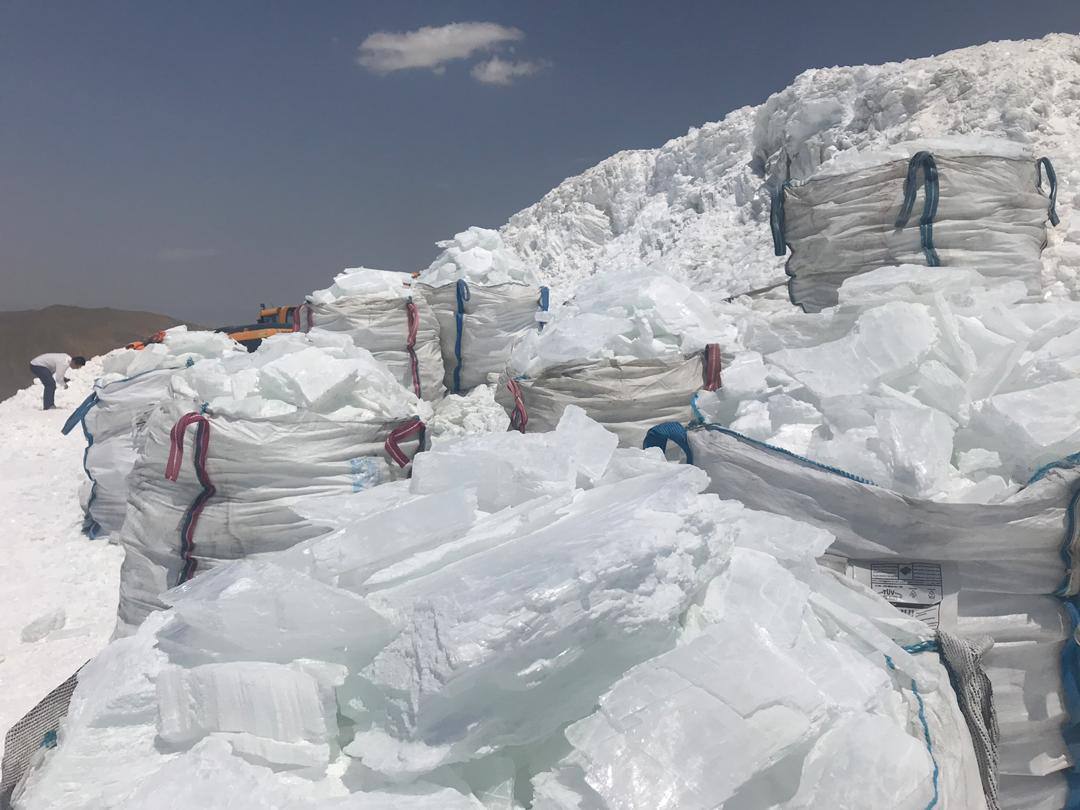 Depot of pure gypsum rocks